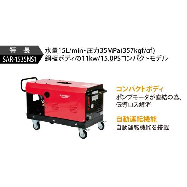 スーパー工業 モーター式 高圧洗浄機 200V外部吸水型タンクレスモデル 50Hz SAR-1535NS1-50｜hyugaya-shop｜04