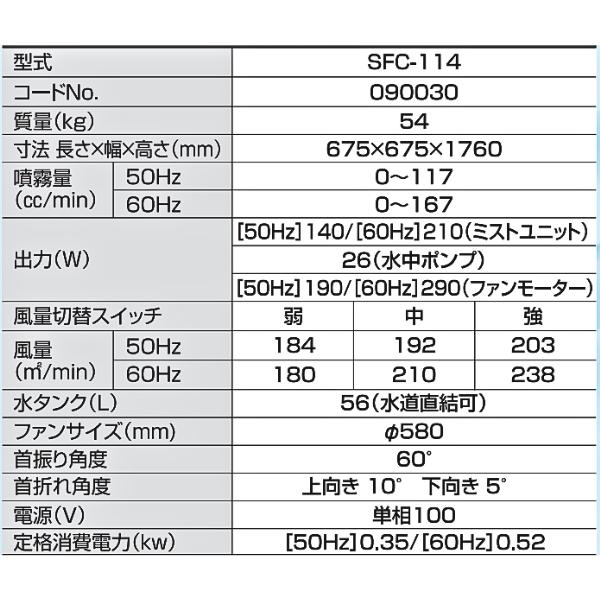 スーパー工業 ドライ型ミスト発生機 50hz/60hz 移動式タイプ SFC-114｜hyugaya-shop｜08