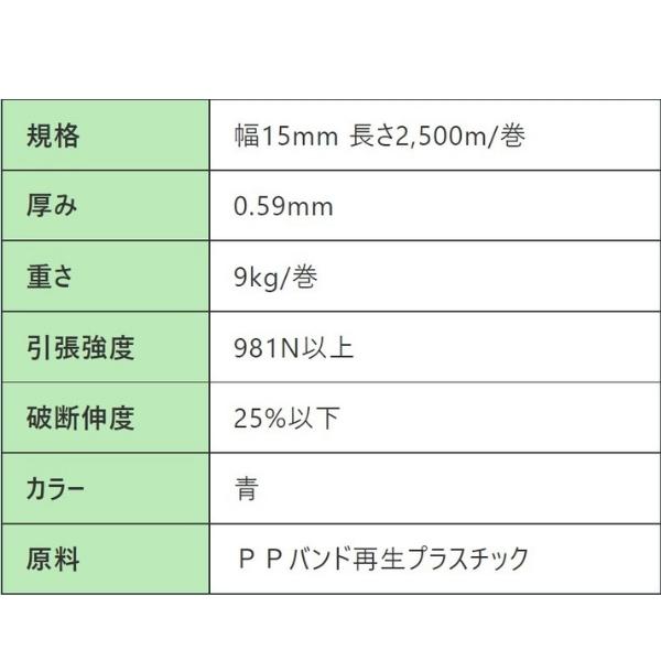 WPT グリーンライトバンド 10巻(2巻×5) 青 幅15mm×2500m eDHタイプ