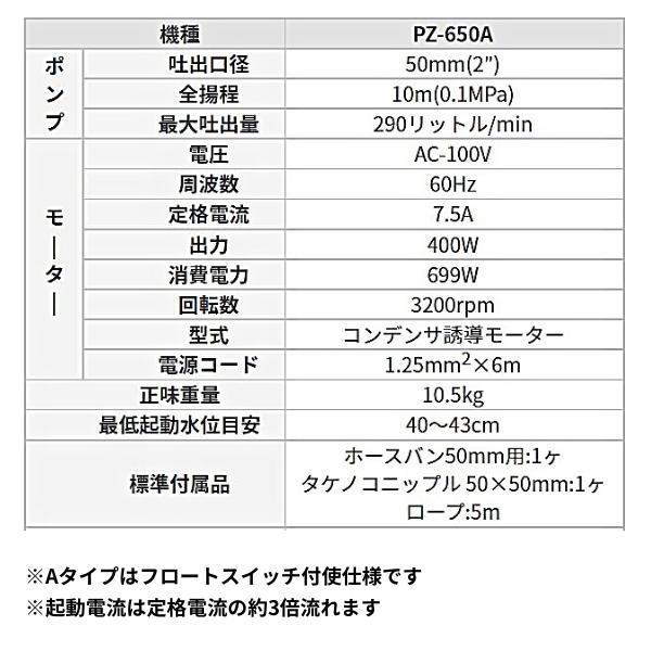 セグウェイ 工進 汚物用水中ポンプ ポンスター PZ-650A PZ650A 50mm 60Hz ステンレス 自動運転 西日本対応