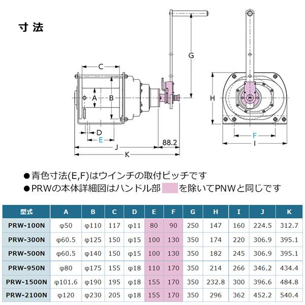 富士製作所 ポータブルウインチ PRW-300N 手動ウインチ 最大荷重 富士製作所 ポータブルウインチ PRW-300N 手動ウインチ 最大荷重