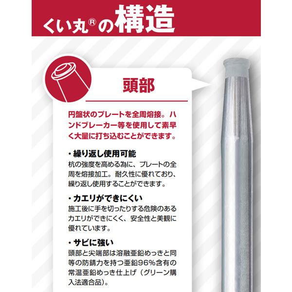 くい丸 打ち込み杭 φ38.1mm×1800mm 5本 : 現場にGO - 通販 くい丸 打ち込み杭 φ38.1mm×1800mm 5本 : 現場にGO - 通販