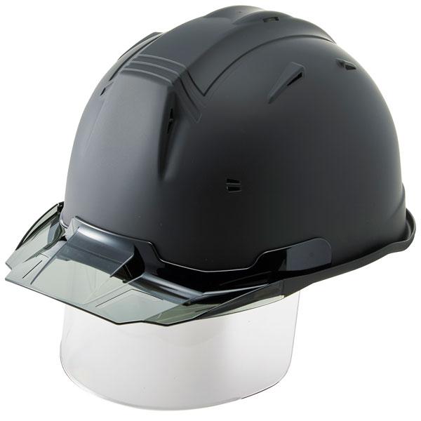 ヘルメット　収納式シールド付　進和化学　SS29FSV マットブラック　艶消し黒 進和化学工業 シールド付きヘルメット SS-29FSV型 艶消しマット塗装 L