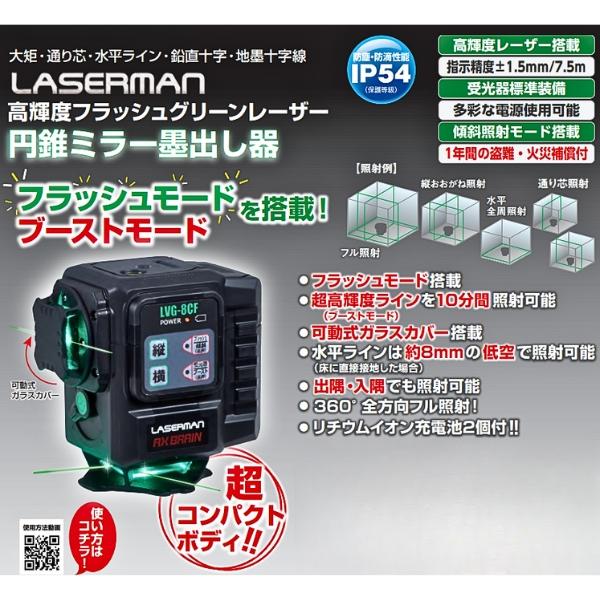 アックスブレーン LVG-8CF 円錐ミラーフラッシュグリーン アックスブレーン LVG-8CF 円錐ミラーフラッシュグリーン