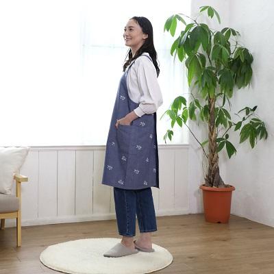 atelier*momo&momo AP43773-42 総柄刺繍 フリークロス エプロン