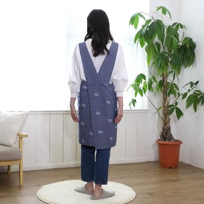 atelier*momo&momo AP43773-42 総柄刺繍 フリークロス エプロン