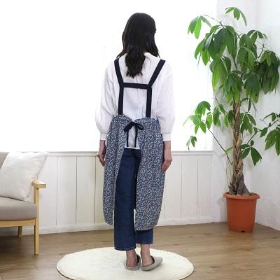 atelier*momo&momo H型 サロン エプロン AP43801-42 花柄 ヘリンボーン