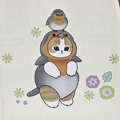 mofusand チェック切替エプロン(鳥) OA44100-52 モフサンド ツバメ