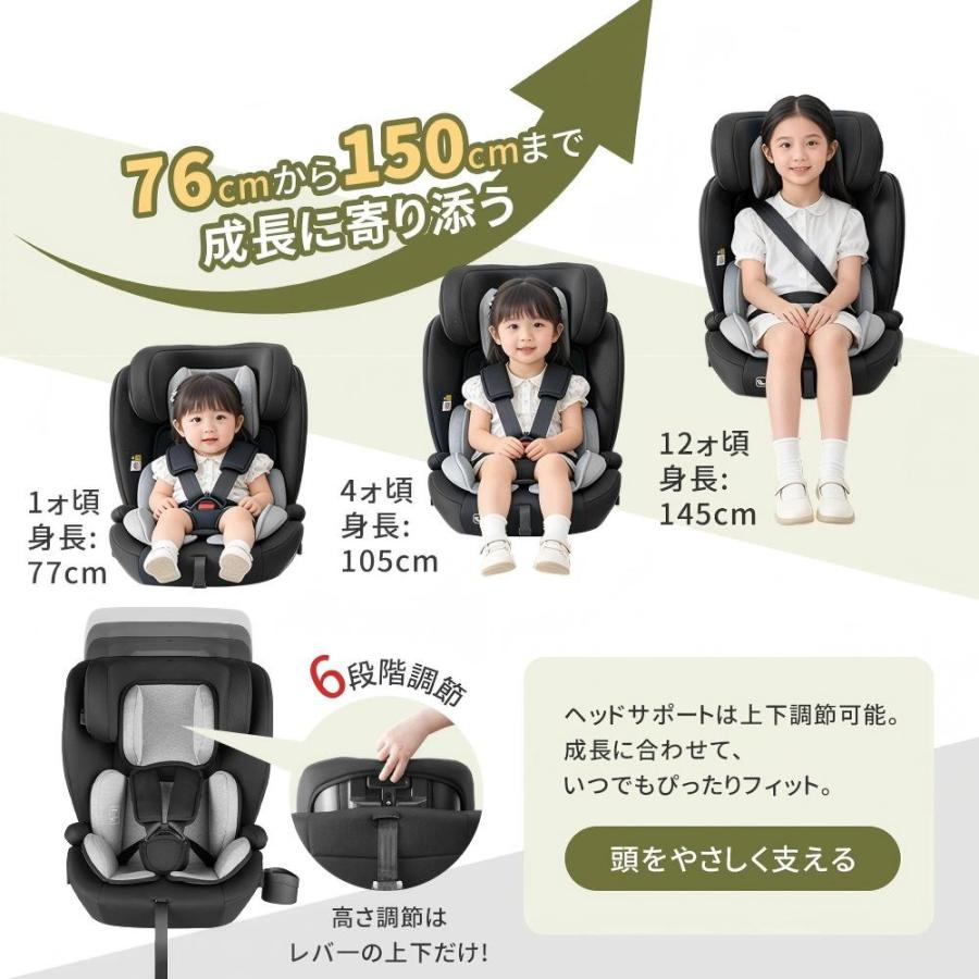 チャイルドシート ジュニアシート R129 ISOFIX シートベルト固定 9ヶ月