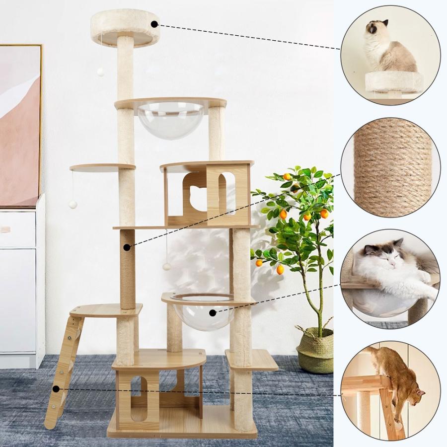 hzdmj キャットタワー 木製 据え置き 大型猫 シニア 猫用 hzdmj キャットタワー 木製 据え置き 大型猫 シニア 猫用