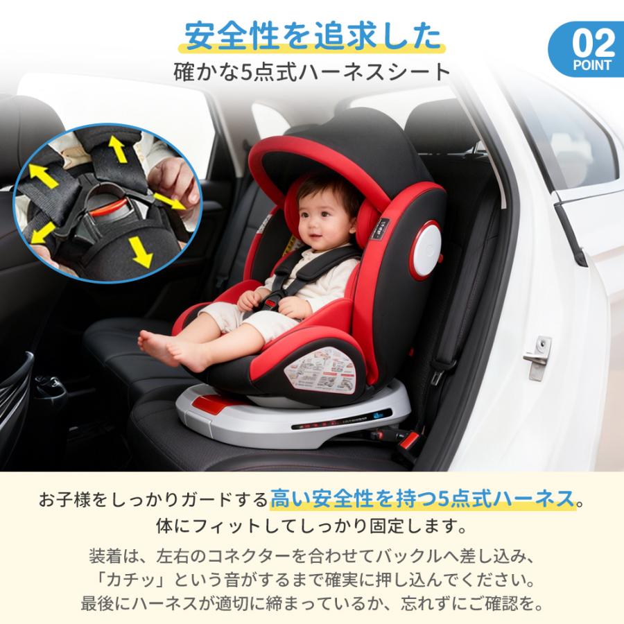 HZDMJ チャイルドシート 360°回転式 ジュニアシート 0歳〜12歳