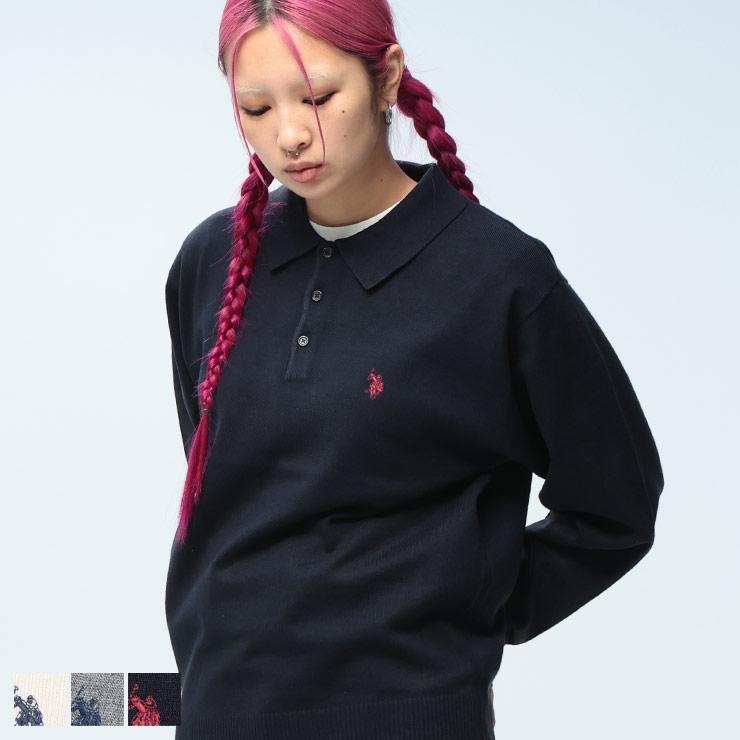 U.S. POLO ASSN.（ユーエスポロアッスン） ワンポイント 長袖 ニット