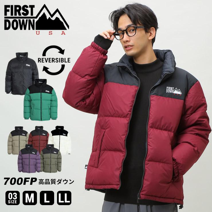 ファーストダウン ダウンジャケット FIRST DOWN USA ファーストダウンユーエスエー リバーシブル BUBBLE DOWN JKT ...