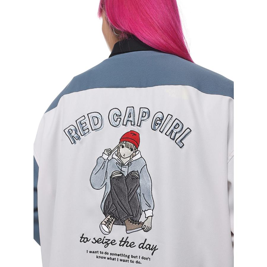 レッドキャプガール シャツ 長袖 バック刺しゅう ユニセックス Red Cap Girl カジュアルシャツ トップス メンズ ストリート ポケット｜hzenmall｜04