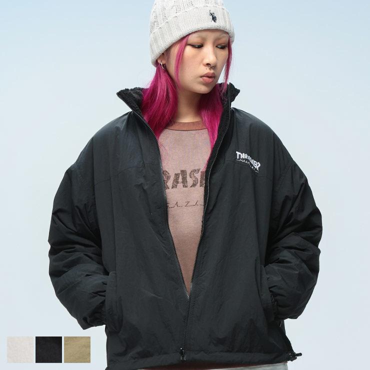 新品未使用正規品【TFW49/sizeXL】長袖スニード　アウター　ナイロン THRASHER（スラッシャー） リバーシブル ナイロン ボア フルジップ