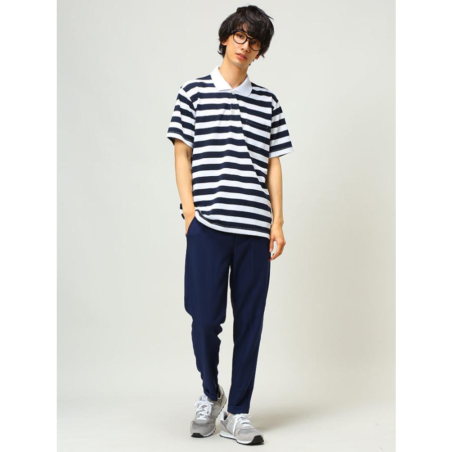 ポロシャツ メンズ DRY 鹿の子 ボーダー 半袖 男性 トップス シャツ