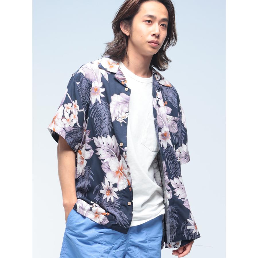 アロハシャツ ユニセックス シャツ 花柄 和柄 ボタニカル 総柄
