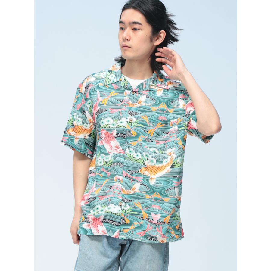アロハシャツ ユニセックス シャツ 花柄 和柄 ボタニカル 総柄