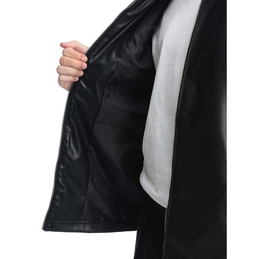 S＆SONS (エスアンドサンズ) 合成皮革 シングル ライダース ジャケット