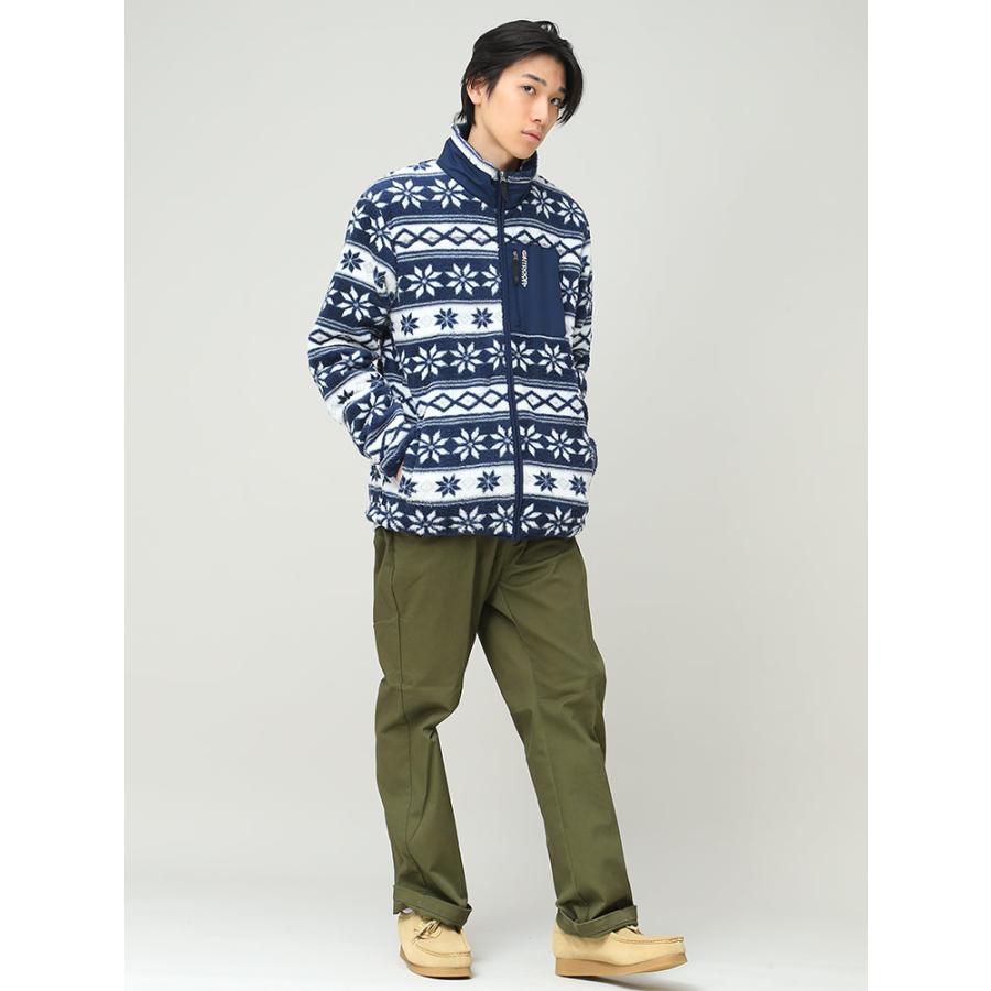 プリーツプリーズ ジップアップ ジャケット 総柄 カーキ M位 サイドポケット ウィンター シェルパ トラックトップ / CL WINTER SHERPA TRACKTOP