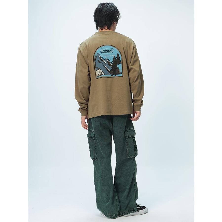 Coleman（コールマン） ロンT 綿天竺 バックプリント フラップポケット