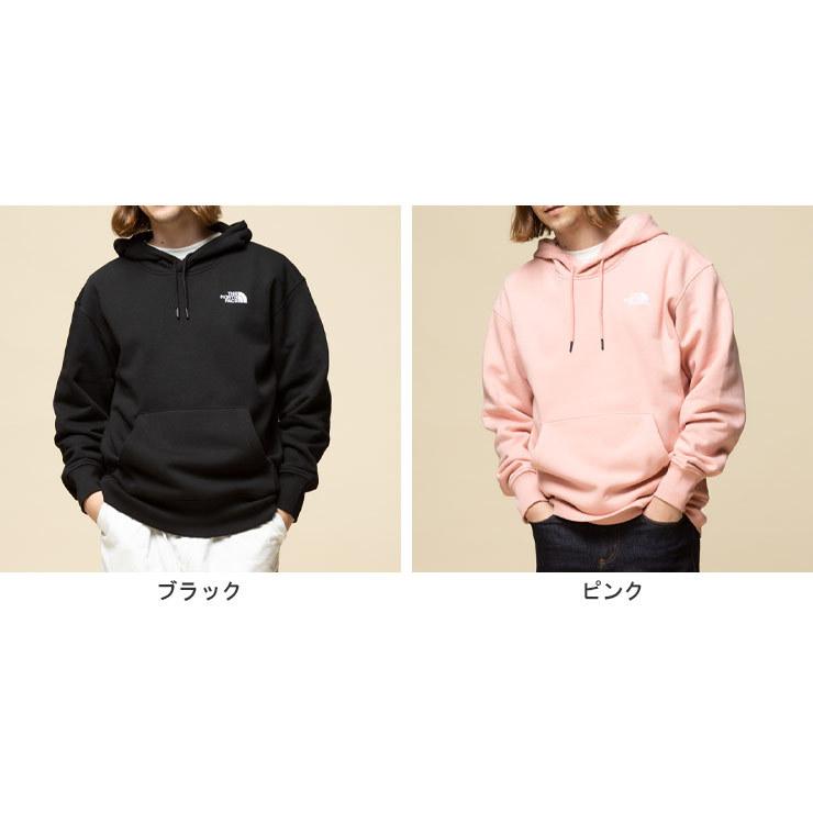 ノースフェイス プリント スウェット フード パーカー レディース S ジャージ 素材 ストレッチ 裏 フリース プルオーバー ブラック ピンク THE NORTH FACE - ノースフェイス プリント スウェット フード