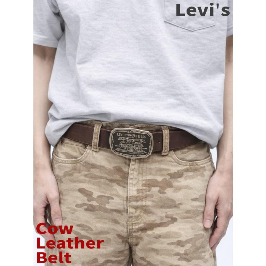 Levi's（リーバイス） ツーホースデザイン バックル レザーベルト 本革