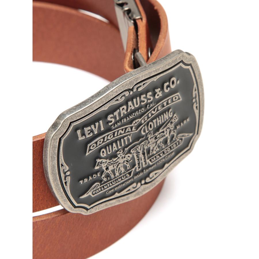Levi's（リーバイス） ツーホースデザイン バックル レザーベルト 本革