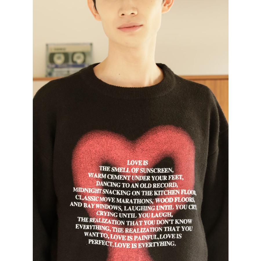 WOODEN DOLL スプレーハート ニット ユニセックス セーター トップス