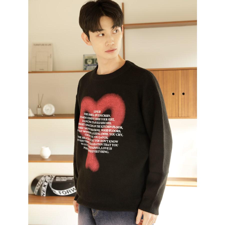 WOODEN DOLL スプレーハート ニット ユニセックス セーター トップス