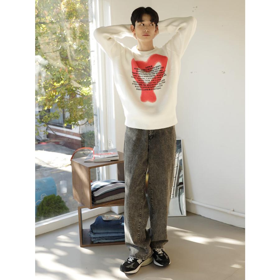 WOODEN DOLL スプレーハート ニット ユニセックス セーター トップス