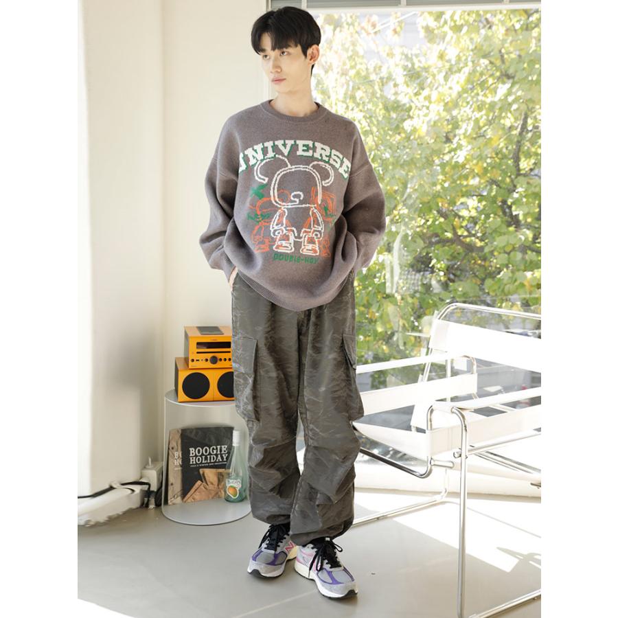 ウッディンドール ニット くまプリント ユニセックス セーター