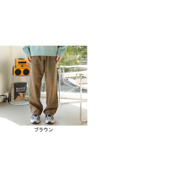 ウッディンドール デニムパンツ カラーパンツ ワイドバギー スケーター