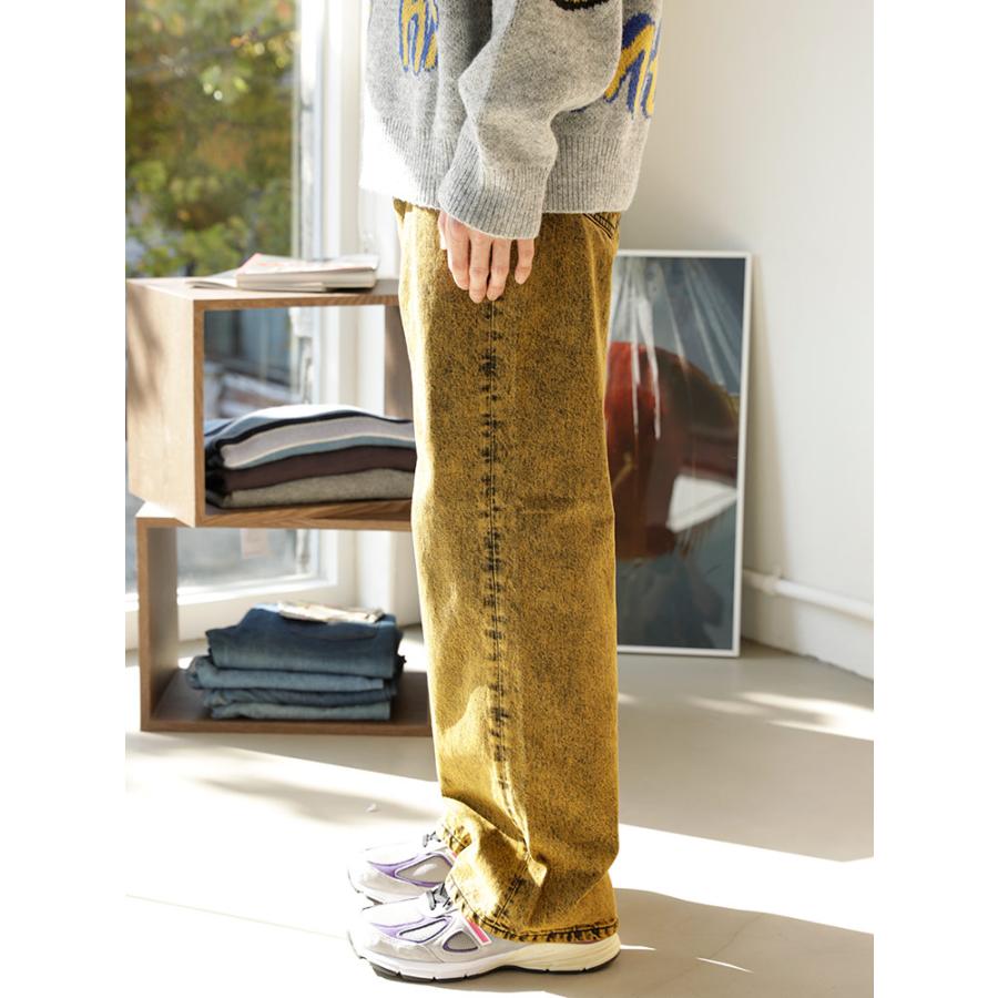 ウッディンドール デニムパンツ カラーデニム オレンジ イエロー