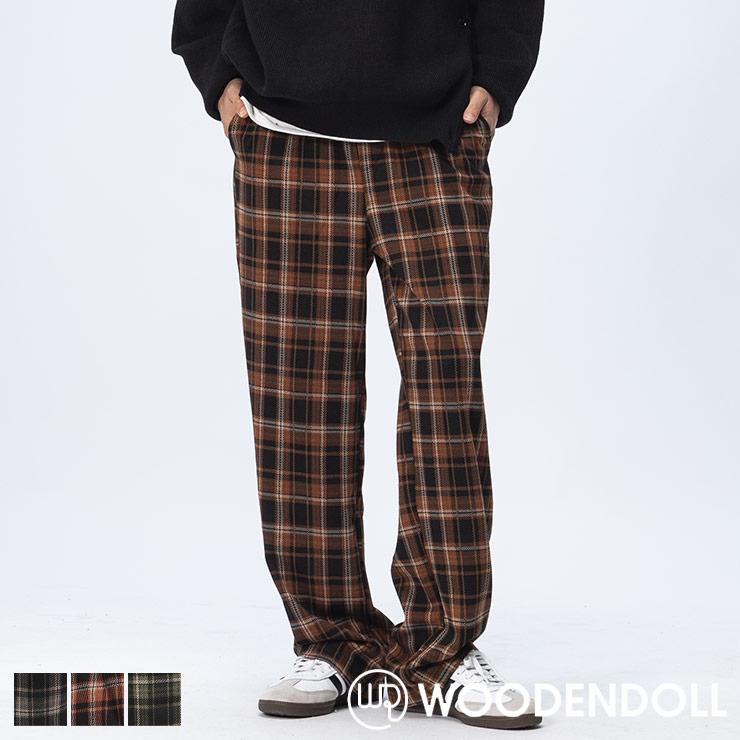 WOODENDOLL ワイドパンツ チェック柄 ユニセックス ウエストコード