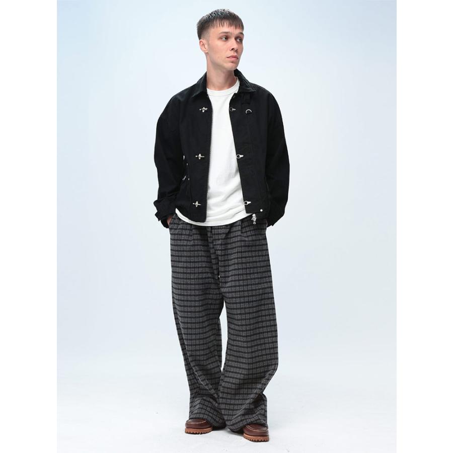 WOODENDOLL (ウッディンドール) ウール調 チェック柄 ワイドパンツ