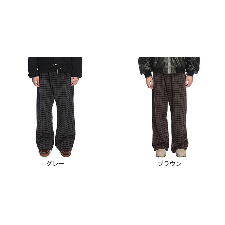 WOODENDOLL (ウッディンドール) ウール調 チェック柄 ワイドパンツ