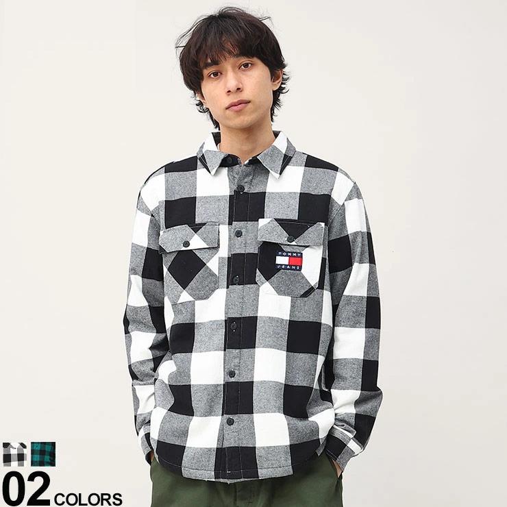 トミージーンズ シャツ TOMMY JEANS 裏ボア チェックシャツ 長袖シャツ 