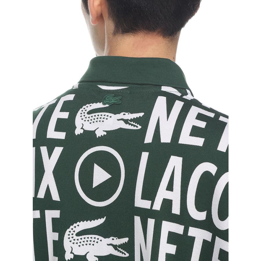 LACOSTE ラコステ ポロシャツ NETFLIX コラボ 総柄プリント 半袖 LACOSTE ラコステ ポロシャツ NETFLIX コラボ 総柄プリント 半袖