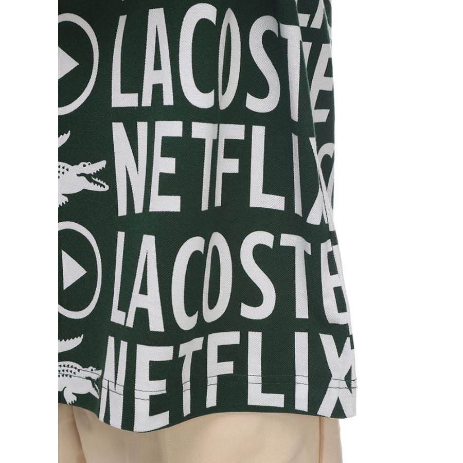 LACOSTE ラコステ ポロシャツ NETFLIX コラボ 総柄プリント 半袖 LACOSTE ラコステ ポロシャツ NETFLIX コラボ 総柄プリント 半袖