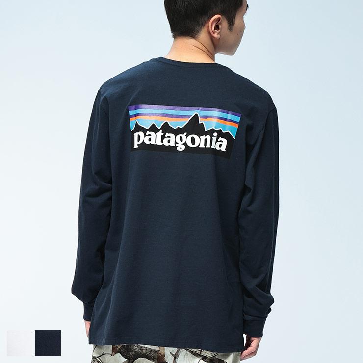パタゴニア メンズ 長袖Tシャツ 正規品 patagonia クルーネック ロゴ バックプリント ロンT LONG SLEEVE P-6 LOG クリスマス プレゼント ラッピング patagonia（パタゴニア） P-6ロゴ バックプリント クルーネック 長袖T