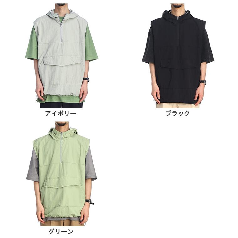 SASSAFRAS ハーフジップ プルオーバー アノラック パーカー グリーン