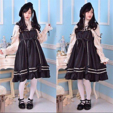 /レディース ブラウス セット ロリータファッション ワンピースジャンパースカート Lolita 長袖 半袖 膝丈 ゴスロリ ドレス ガーリー｜hzxyahu2020｜04