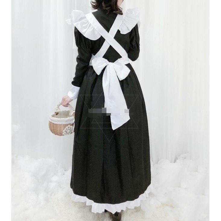 ロング丈メイド服 ワンピース　レディース 仮装 コスチューム ハロウィン 文化祭 イベント 制服 レディース メイド 衣装 ゴスロリ｜hzxyahu2020｜04