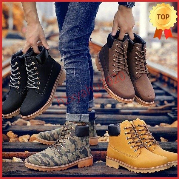 ショートブーツ メンズ カジュアルシューズ シューズ ローヒール ワークブーツ 厚底 歩きやすい秋冬 無地 靴 日本全国送料無料 ワークブーツ