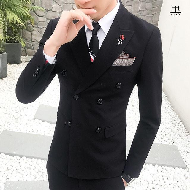 メンズスーツ 3点セット フォーマル紳士服 タキシード 7色 ジャケット