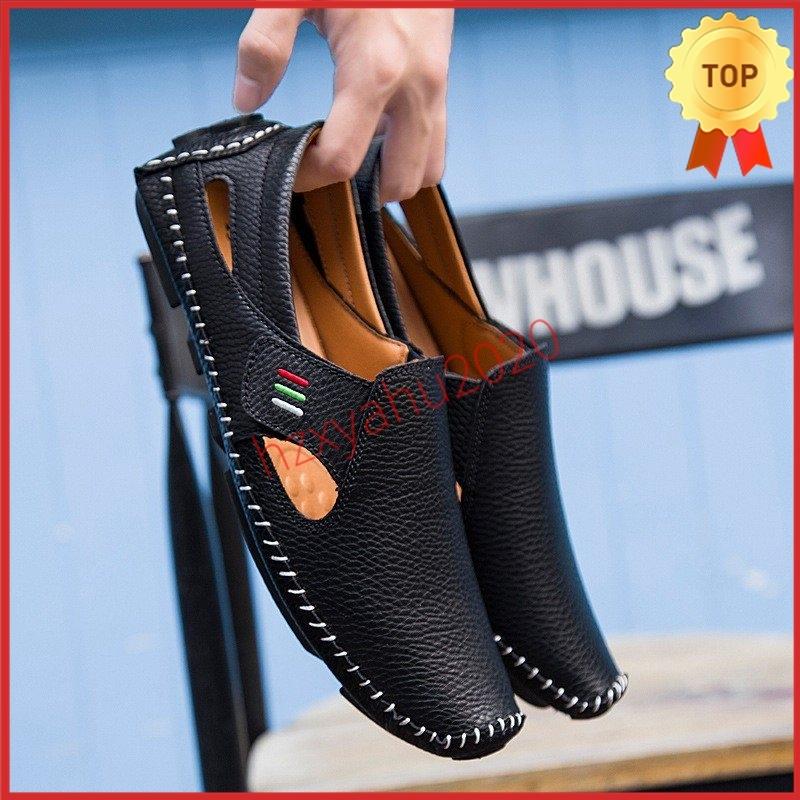 最安値で メンズ スリッポン レザー靴 モカシン カジュアル メッシュ 通気性 デッキシューズローファー 夏ファッション 通勤 ビジネス ドライビングシューズ