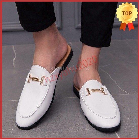 人気の贈り物が大集合 ビジネスサンダル メンズ 紳士靴 スリッポン Puレザー ドライビングシューズ かかとなし スリッパ サボサンダル モカシン ローファー オフィス