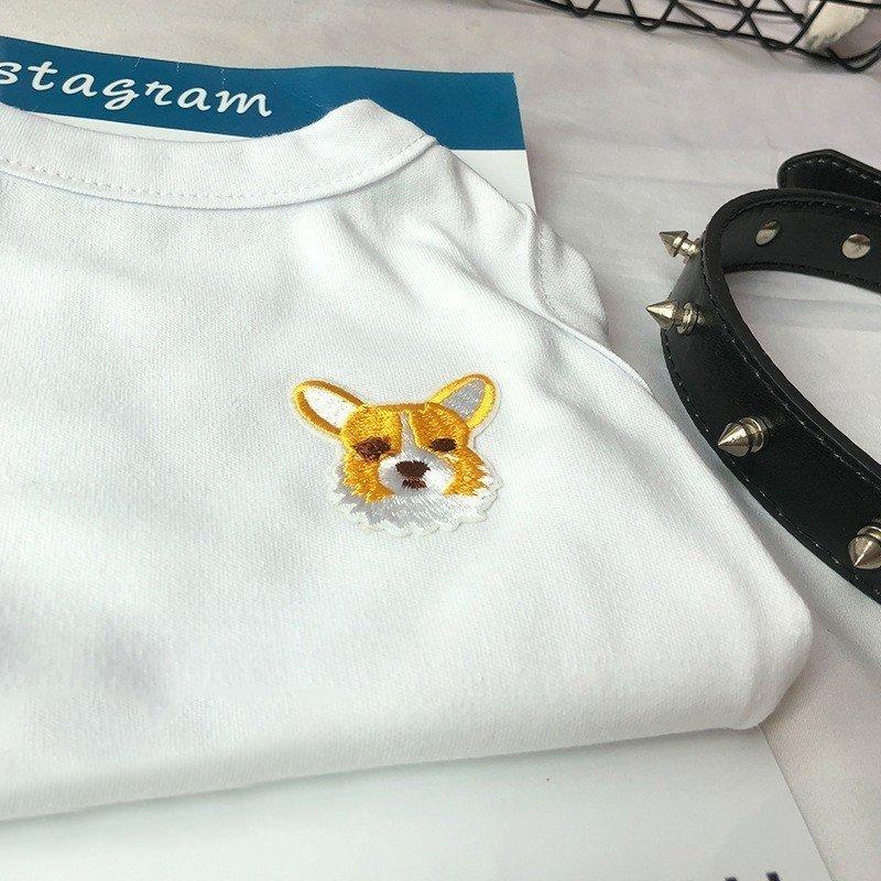 ペット用 犬用 洋服 ドッグウエア タンクトップ プルオーバー ノースリーブ 刺繍 シュナウザー コーギー フレンチブルドッグ イラスト ユニーク ベ｜hzxyahu2020｜17