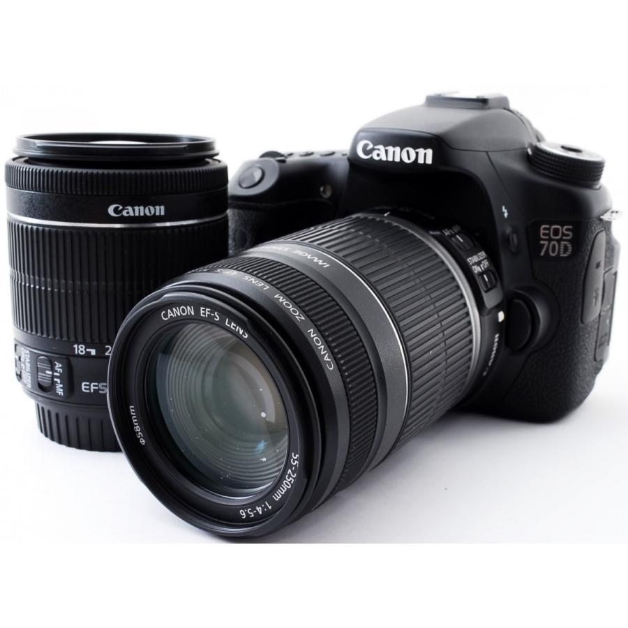 デジタル一眼 中古 Wi-Fi搭載 CANON キヤノン EOS 70D ダブルズーム SD